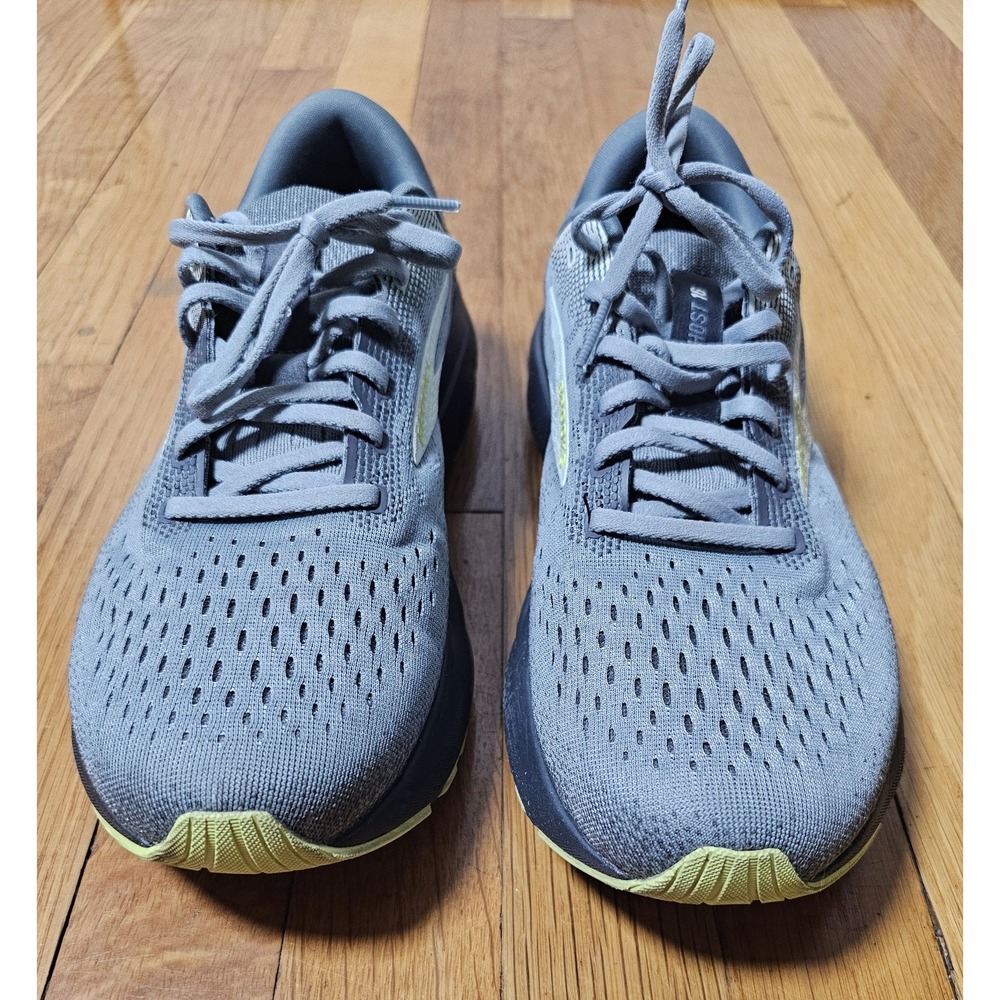 Brooks Ghost 16 Men's Size 9.5 2E Wide  Running Shoes Grey Lime 1104182E040 EUC